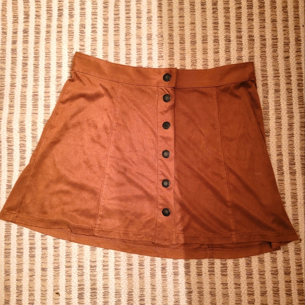 American Eagle Suede Button Skirt